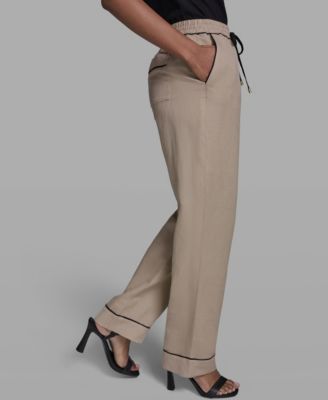 Women's Mid-Rise Contrast Trim Pants