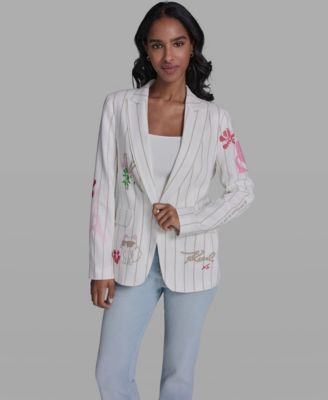 Women's Stripe Collared Blazer