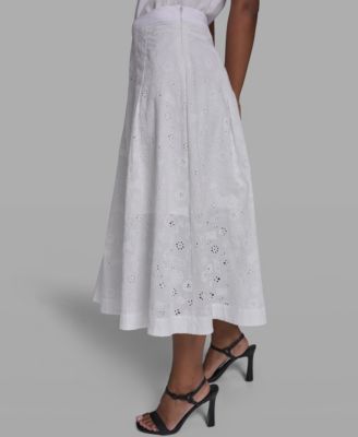 Women's A-Line Eyelet Skirt