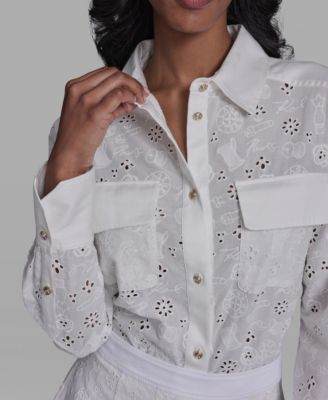 Women's Collared Long-Sleeve Blouse