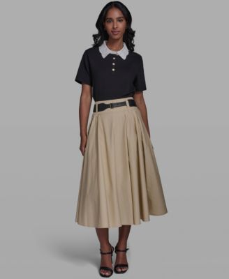 Women's Collared Short-Sleeve Blouse Top