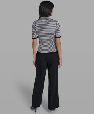 Women's Collared Short-Sleeves Sweater