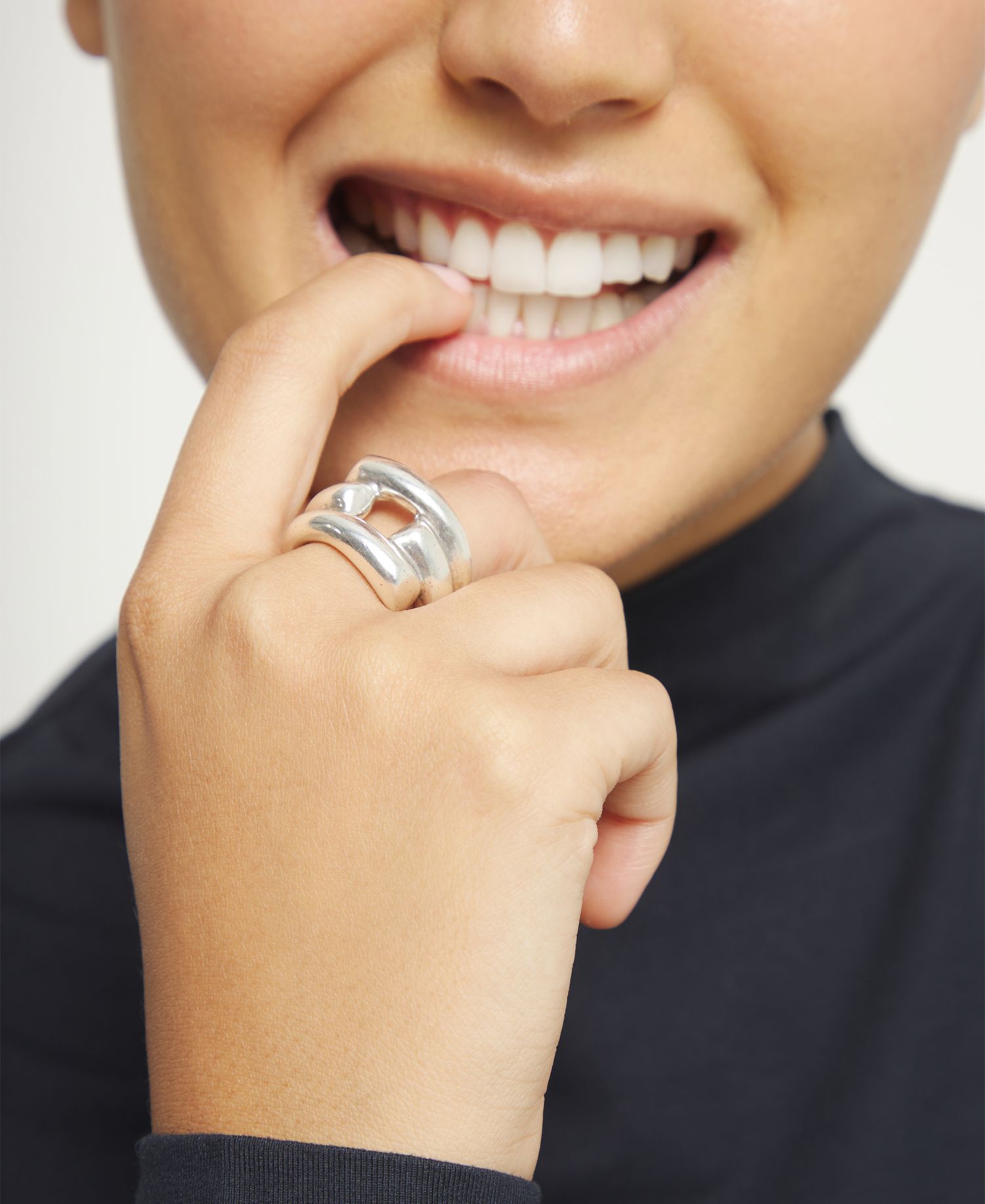 Sterling Silver Alloy Ring in the Shape of a Tube