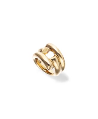 18K Gold Plated Alloy Ring in the Shape of a Tube