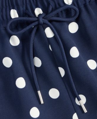 Women's High-Rise Drawstring Dot-Print Shorts