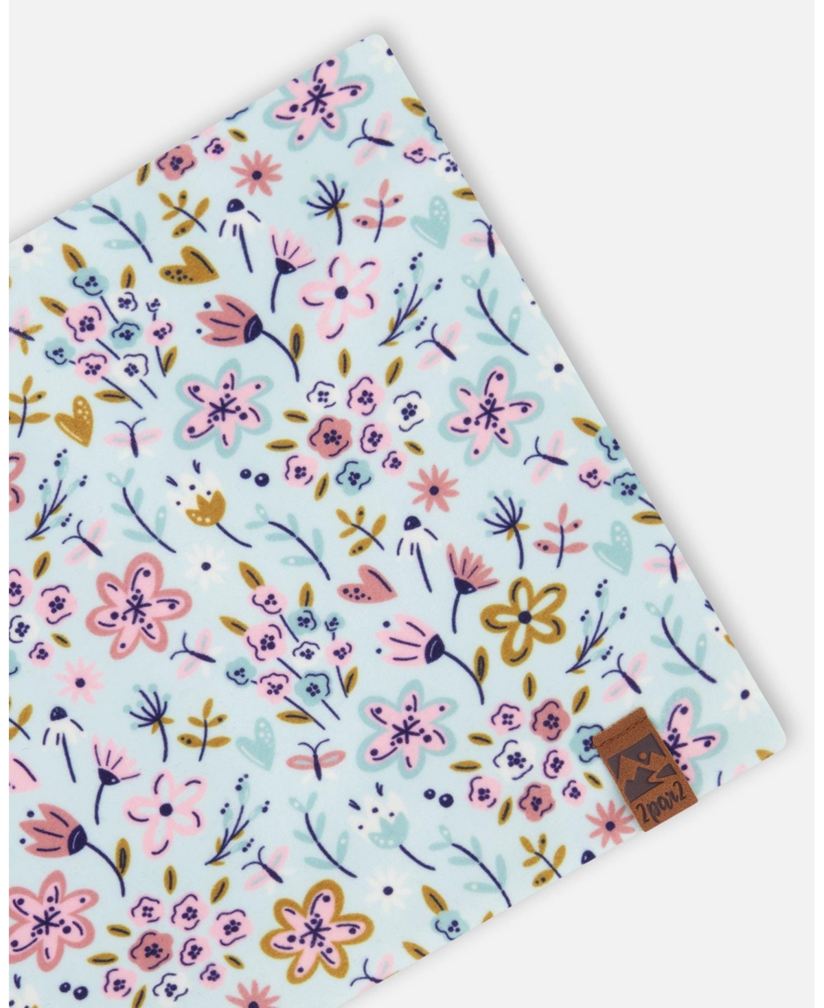 Deux par Deux Baby Girls Stretch Jersey Neck Tube Blue Mini Flower Print
