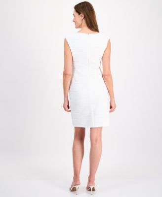 Women's Crewneck Wave Knit Sheath Dress