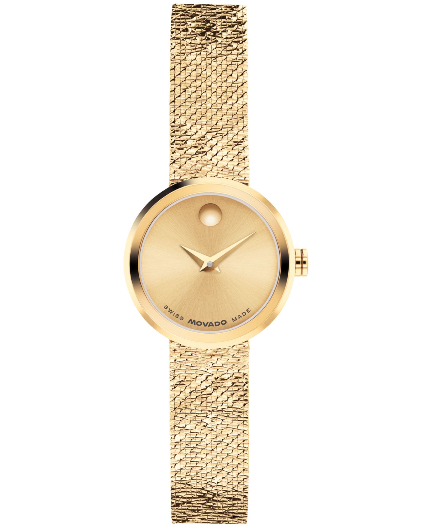 Женские часы Movado Museum Velura Mini Swiss Quartz Light Yellow Pvd Steel Watch, 21mm — фото 1