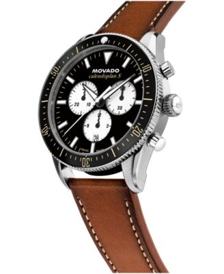 Men's Calendoplan S Swiss Quartz Chrono Cognac Leather Watch, 42mm