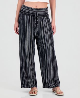 Juniors' Printed Wide-Leg Pants