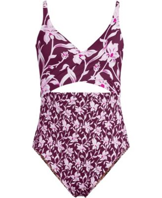 Women's Long Wrap Monokini High Leg One Piece Swimsuit