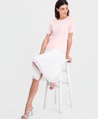 Petite Short-Sleeve Sweater T-Shirt
