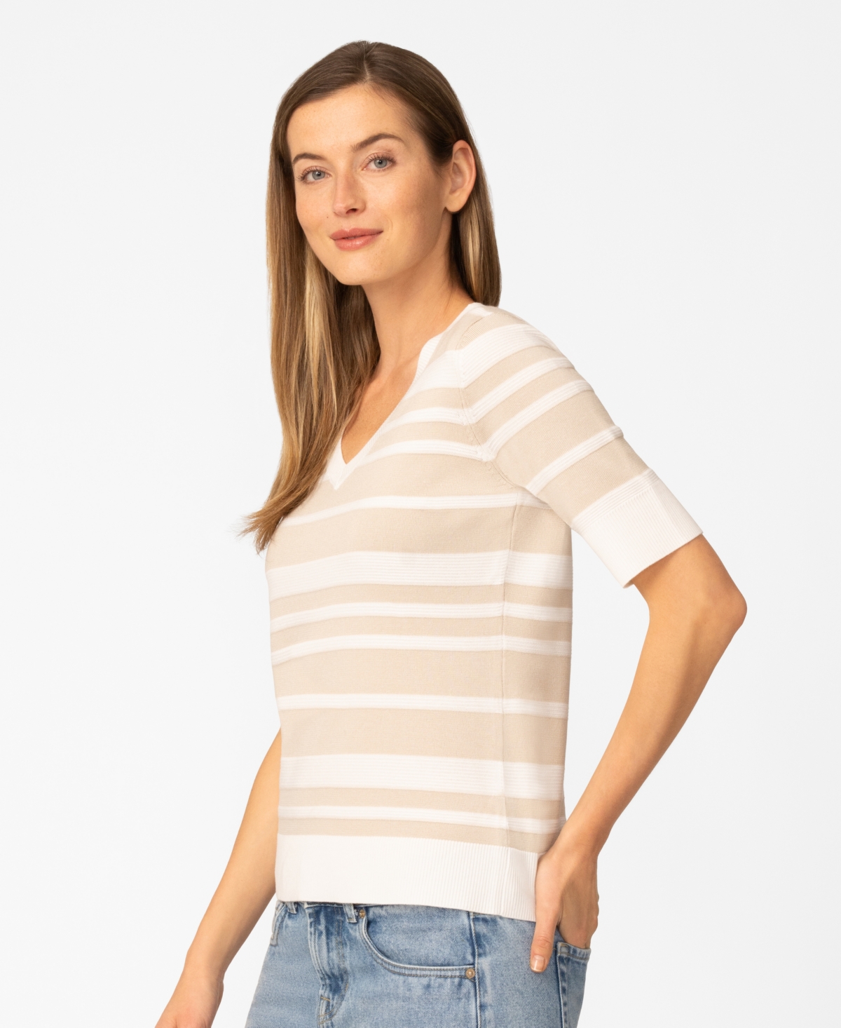 Melissa Paige Women's Textured Stripe Sweater, Macy's Exclusive
