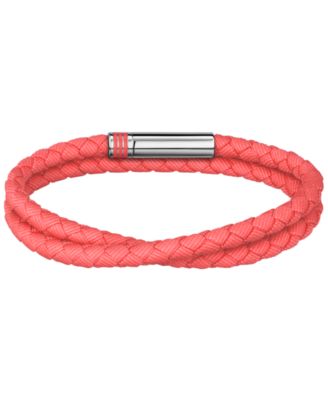 Men Ares Summer Stainless Steel Coral Nylon Cord Bracelet