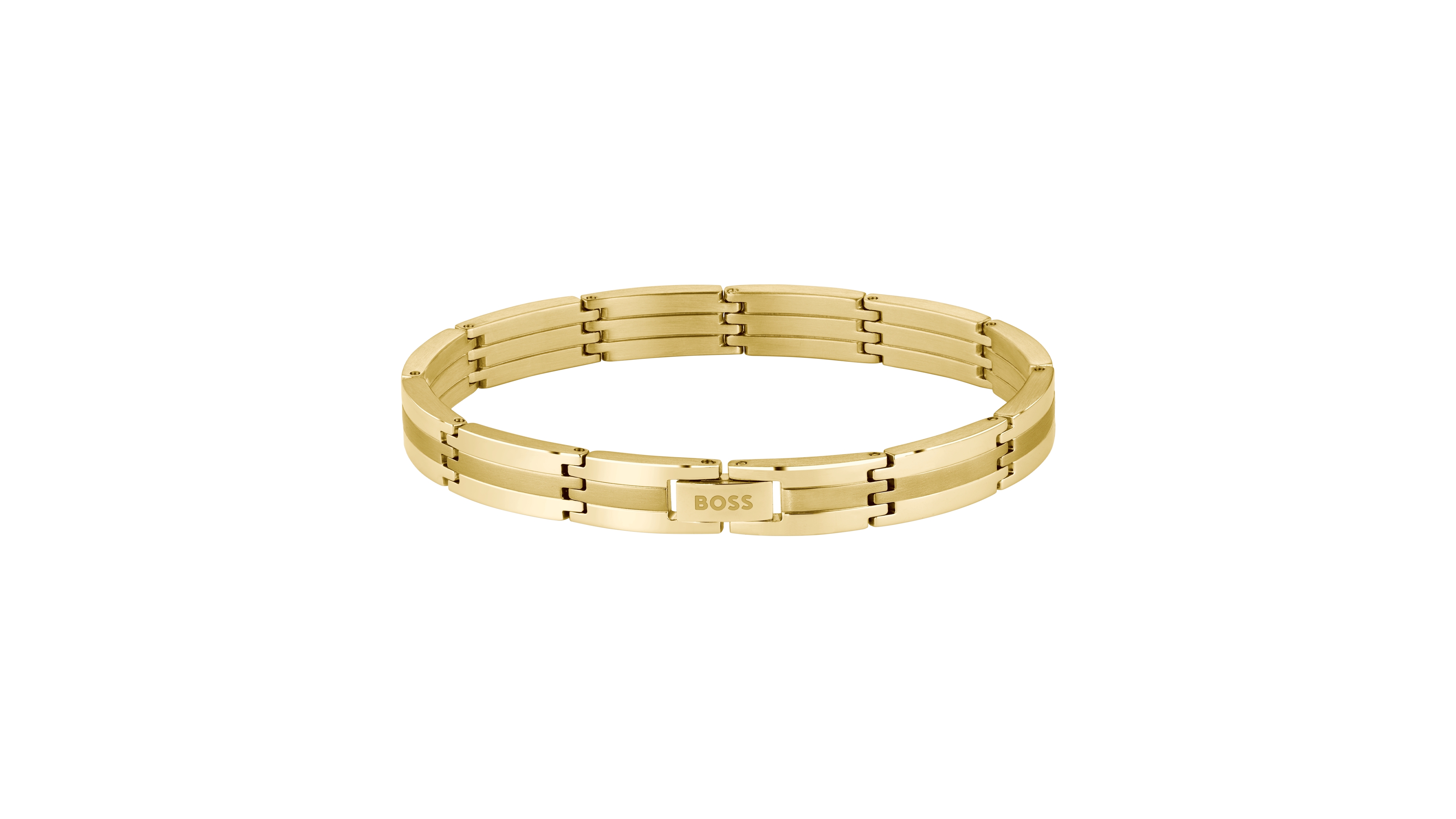 Hugo Boss Men Brooks Ionic Plated Thin Gold Steel Bracelet