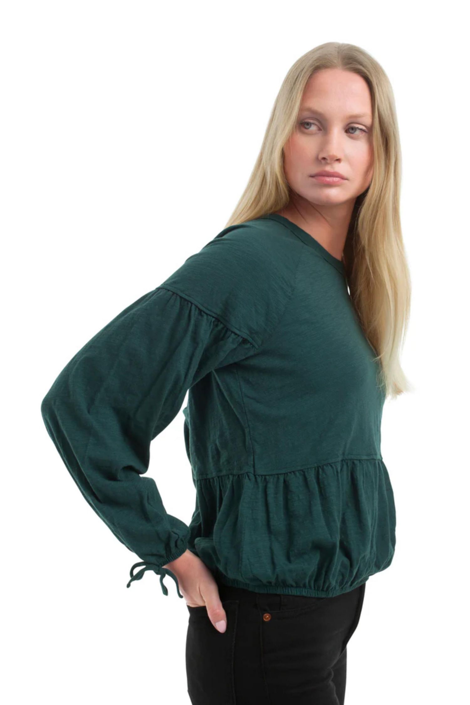 Women's Shirred Elastic Hem Tee
