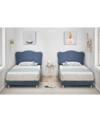 gaomon Twin-XL Size Upholstered Bed Frame with Adjustable Headboard, Boucle Upholstered Platform Bed for Kids