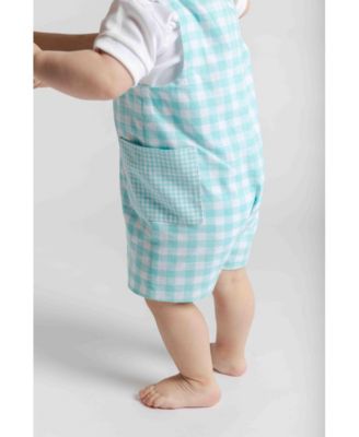 Baby Boy Gingham Linen Look Shortall