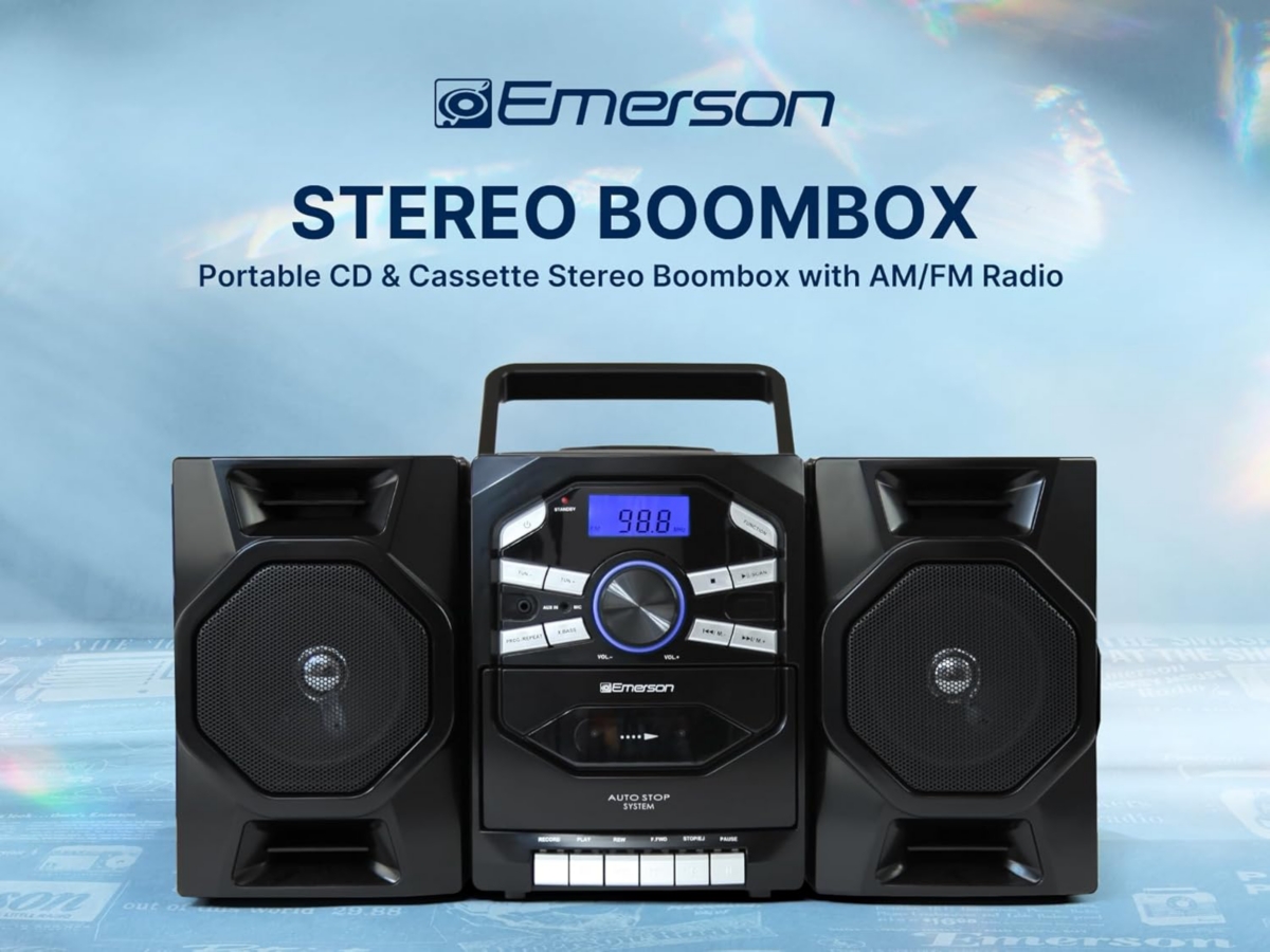Emerson Epb-4000 Portable Stereo System with Cd Player, Cassette Boombox and Radio