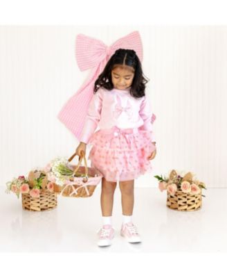 Toddler Girls Bunny Bow Easter Sweatshirt