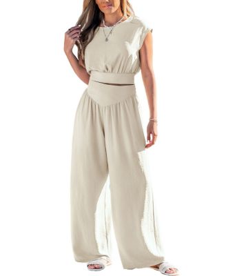 Women's Short Sleeve Tie-Back Matching Sets