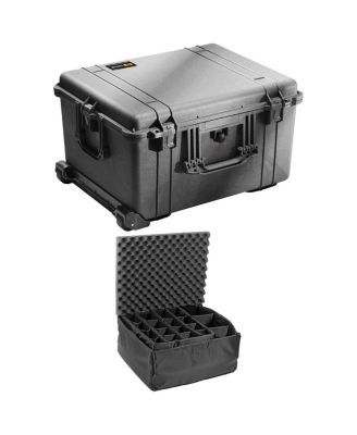 1620 Watertight Wheeled Hard Case, Bundle with 1625 Padded Divider Set, Black