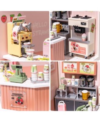 LED Building Blocks for Adults,1:24 Toy Building Sets,Model Building Kits Kids Ages 8-15 DIY Miniature Dollhouse Kits Double Joy Bubble Tea