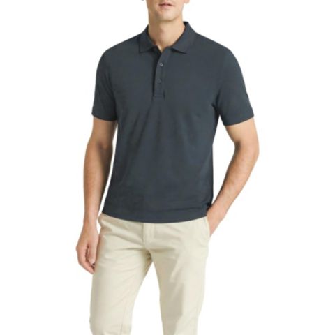Мужская рубашка Level 7 Office-Leisure Collection Seamless Polo Shirt Slim Fit, цвет: Синий