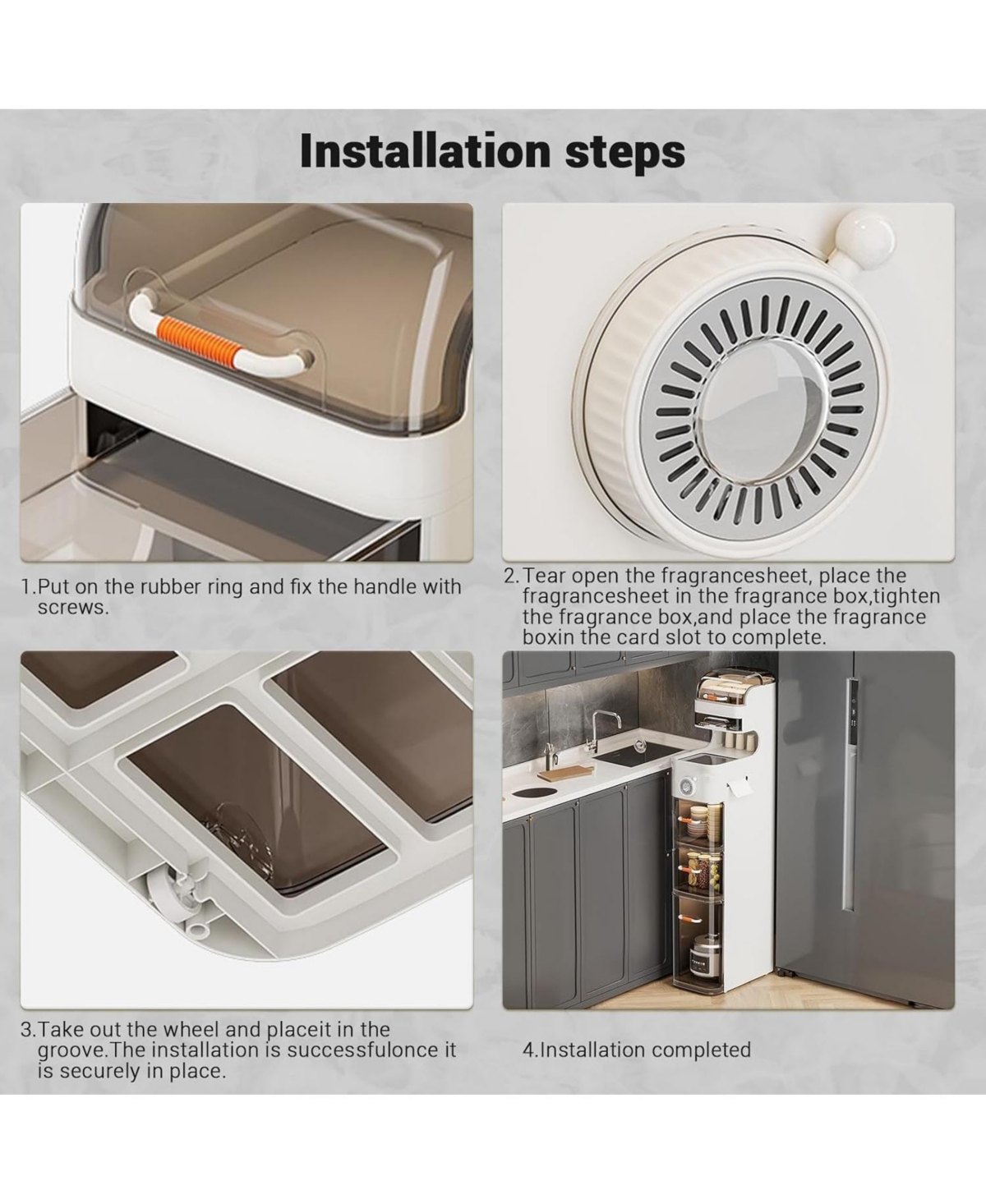 gaomon 7-Tier Waterproof Plastic Storage Cabinet,Narrow Bathroom Storage with Transparent Doors, Tissue Holder & Flip-Top Compartment