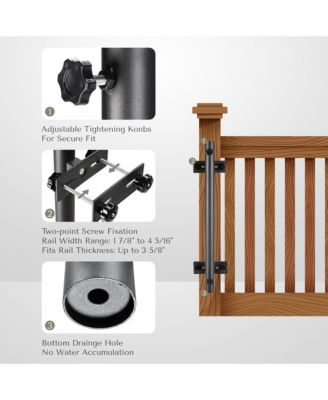 6Ft Adjustable Vintage Floral Fringe Umbrella w/ Deck Holder Carry Bag