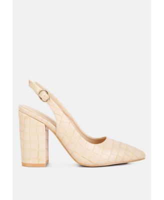 Women's Macha Croctexture Sling Back Heels