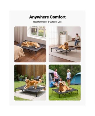 XL Elevated Dog Cot, Metal Frame Portable Raised Bed for Large Dogs