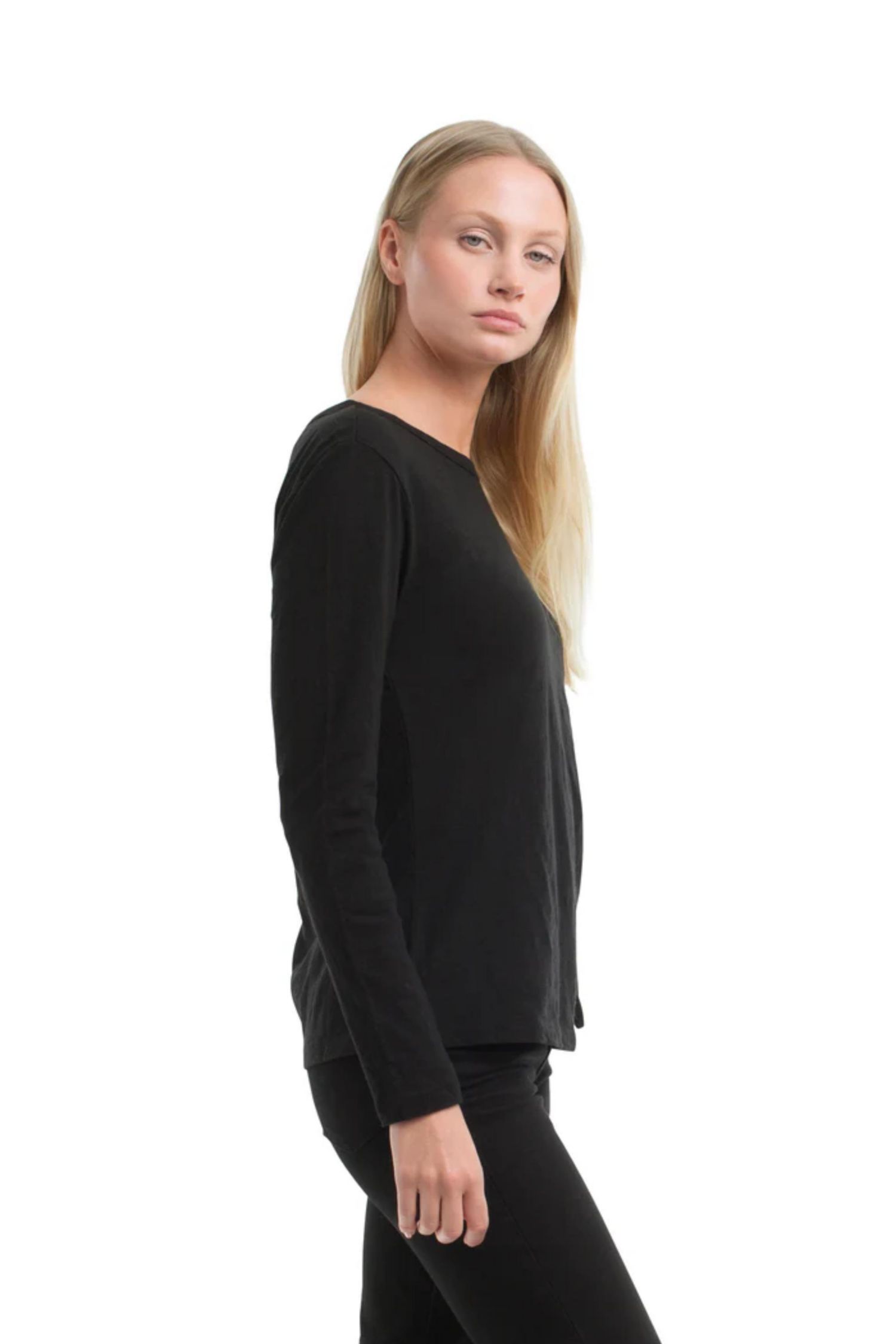 Women's Clothing Long Sleeve Ruched Side Tee