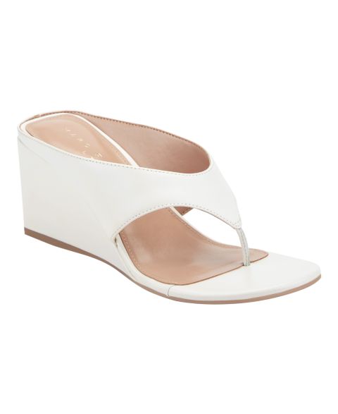 Женские сандалии Marc Fisher LTD Udena Slip-On Wedge Dress Sandals, цвет: Кремовый кожаный