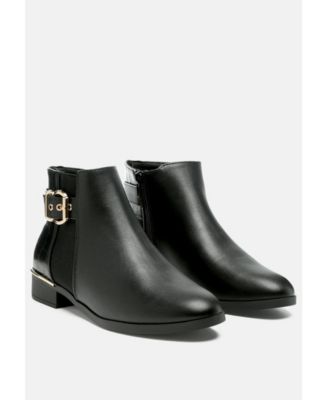 Women's Frothy Buckled Ankle Boots With Croc Detail