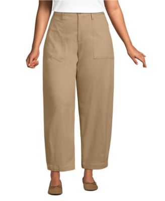 Women's Chino High Rise Barrel Leg Utility Ankle Pants