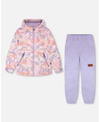 Big Girls Two-Piece Mid-Season Outerwear Set Flower Print