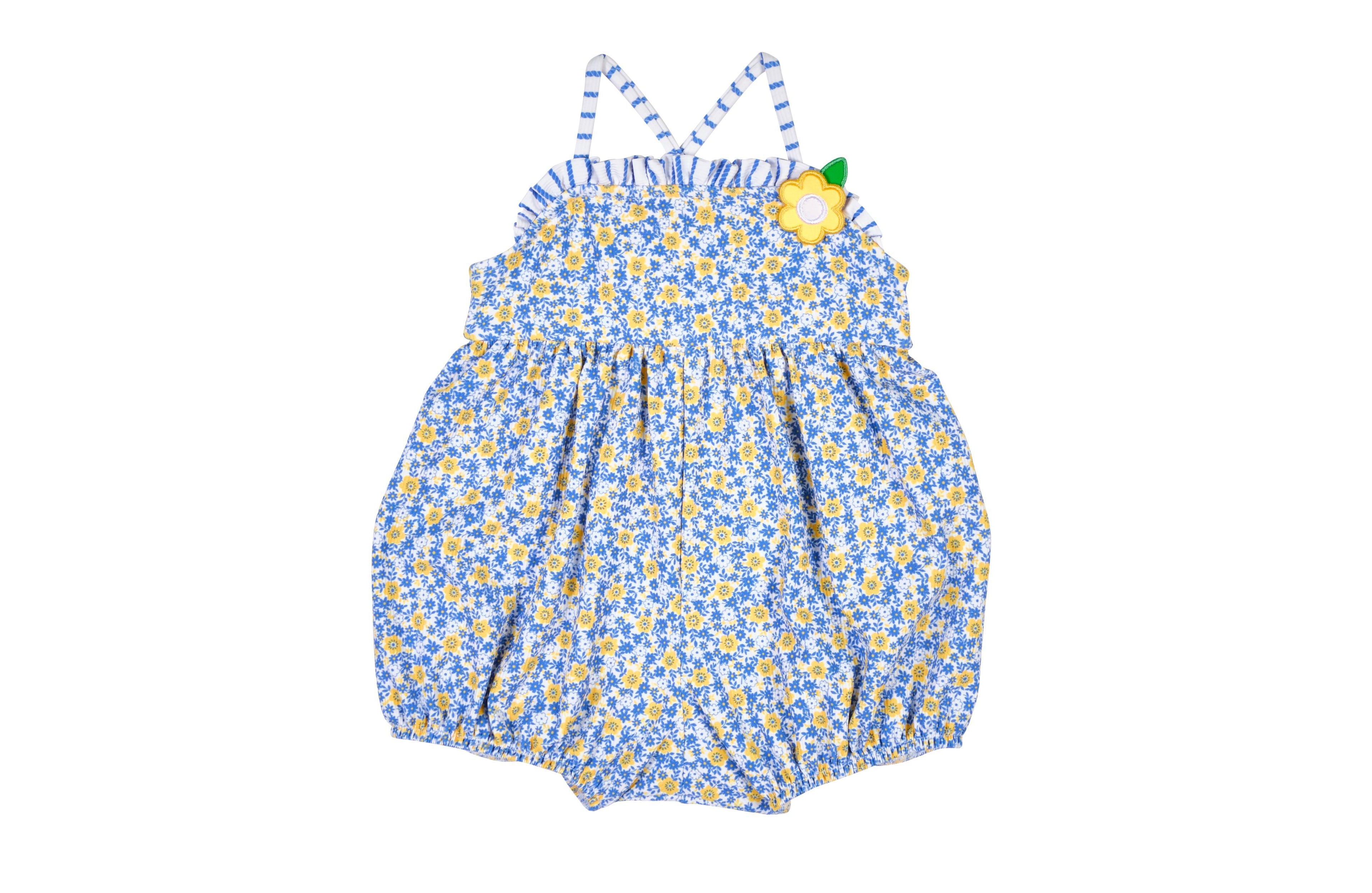 Florence Eiseman Baby Girl Floral Bubble Swimsuit with Flower