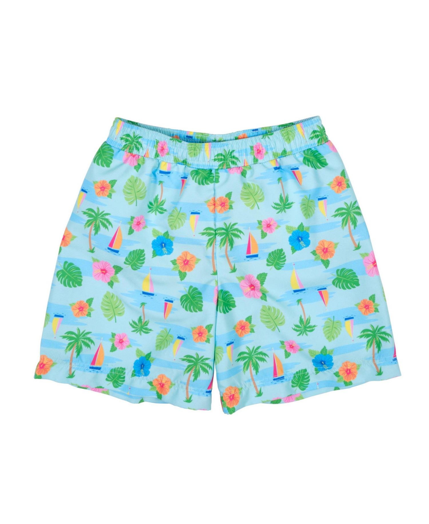 Big Boys Tropical Print Swim Trunk