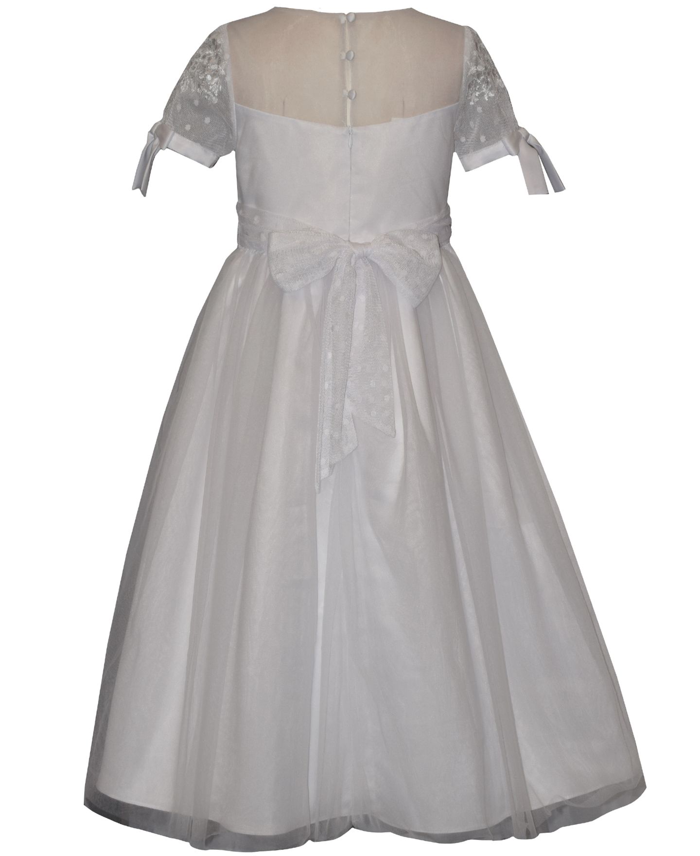 Платье Bonnie Jean Applique Detail Short-Sleeve Communion Dress для девочек, цвет: Белый — фото 2