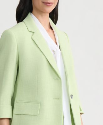 Women's Stretch Crepe Two-Button Notch-Collar Jacket With Cuffed Sleeves
