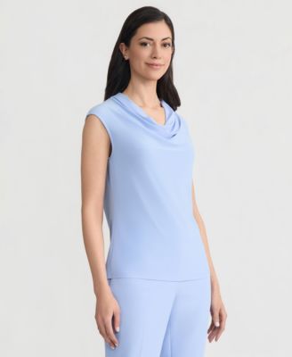 Women's Cowl-Neck Cap-Sleeve Top  