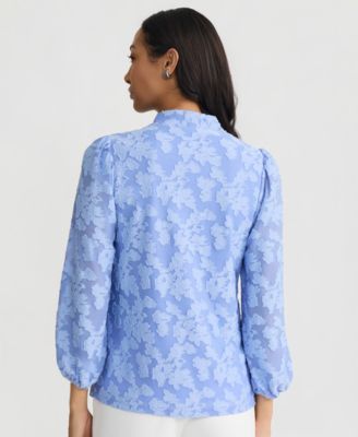 Women's Burnout Floral 3/4-Sleeve Top