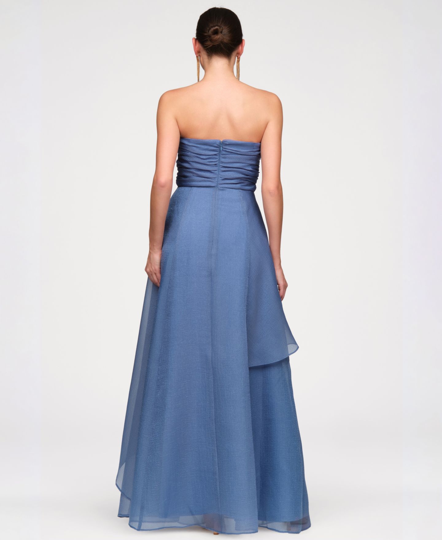 Женское платье JS Collections Strapless Organza Gown, цвет: Синий — фото 5