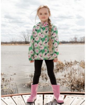 Toddler Packable Windbreaker in Polyester Smiling Flower Print
