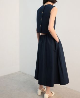 Women's Pleated Midi Cotton Skirts