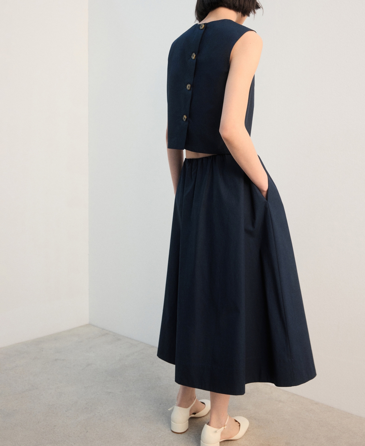 Mango Women's Pleated Midi Cotton Skirts