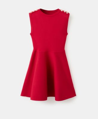 Women's Buttons Peplum Knit Dress