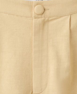 Women's Straight Linen-Blend Shorts