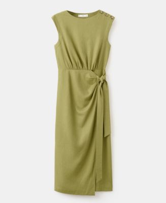 mango green linen dress Halter Mint Green Pleats Trumpet/Mermaid Wedding Guest Dress main image 1
